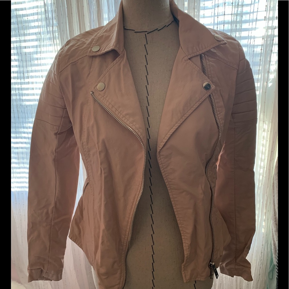 XS pink leather jacket
